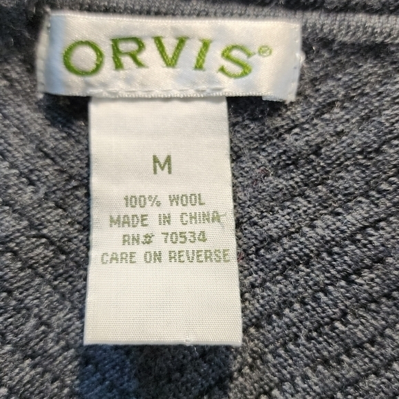 Orvis‎ Women's Medium Gray Wool Crew Neck Sweater - Picture 6 of 11